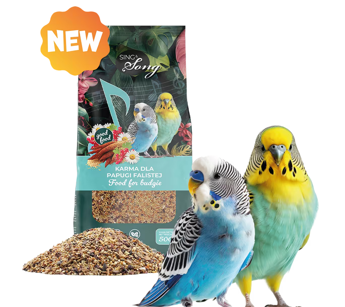 SING & SONG kompletna hrana za tigrice, 500 g, prirodna mešavina semenki