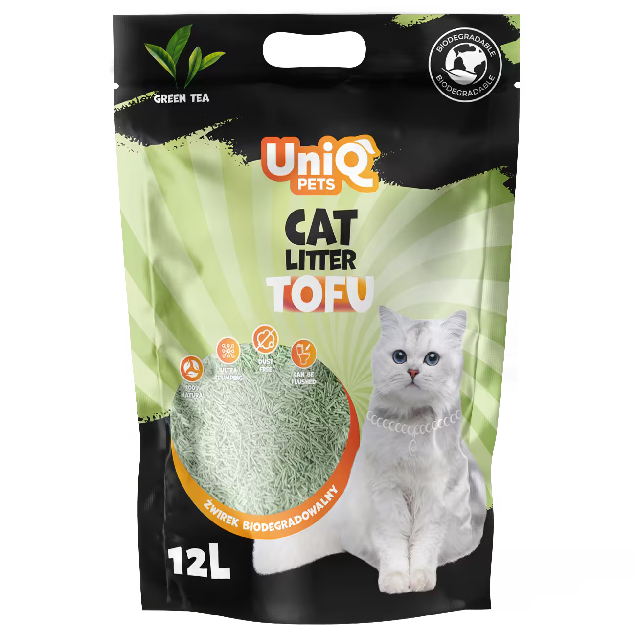 UniQ Tofu biorazgradivi posip za mačke ZELENI ČAJ