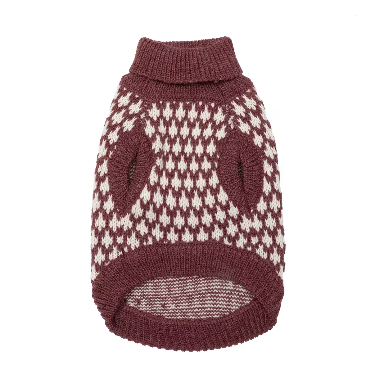 UniQ odeća za ljubimce, debeli vuneni džemper sa kragnom, bordo
