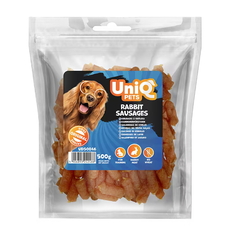 UniQ poslastice za pse, kobasice od zečetine