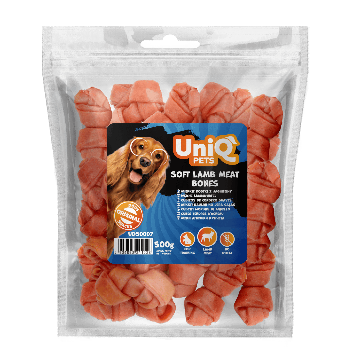 UniQ poslastice za pse, 500g, mekane kosti od jagnjećeg mesa