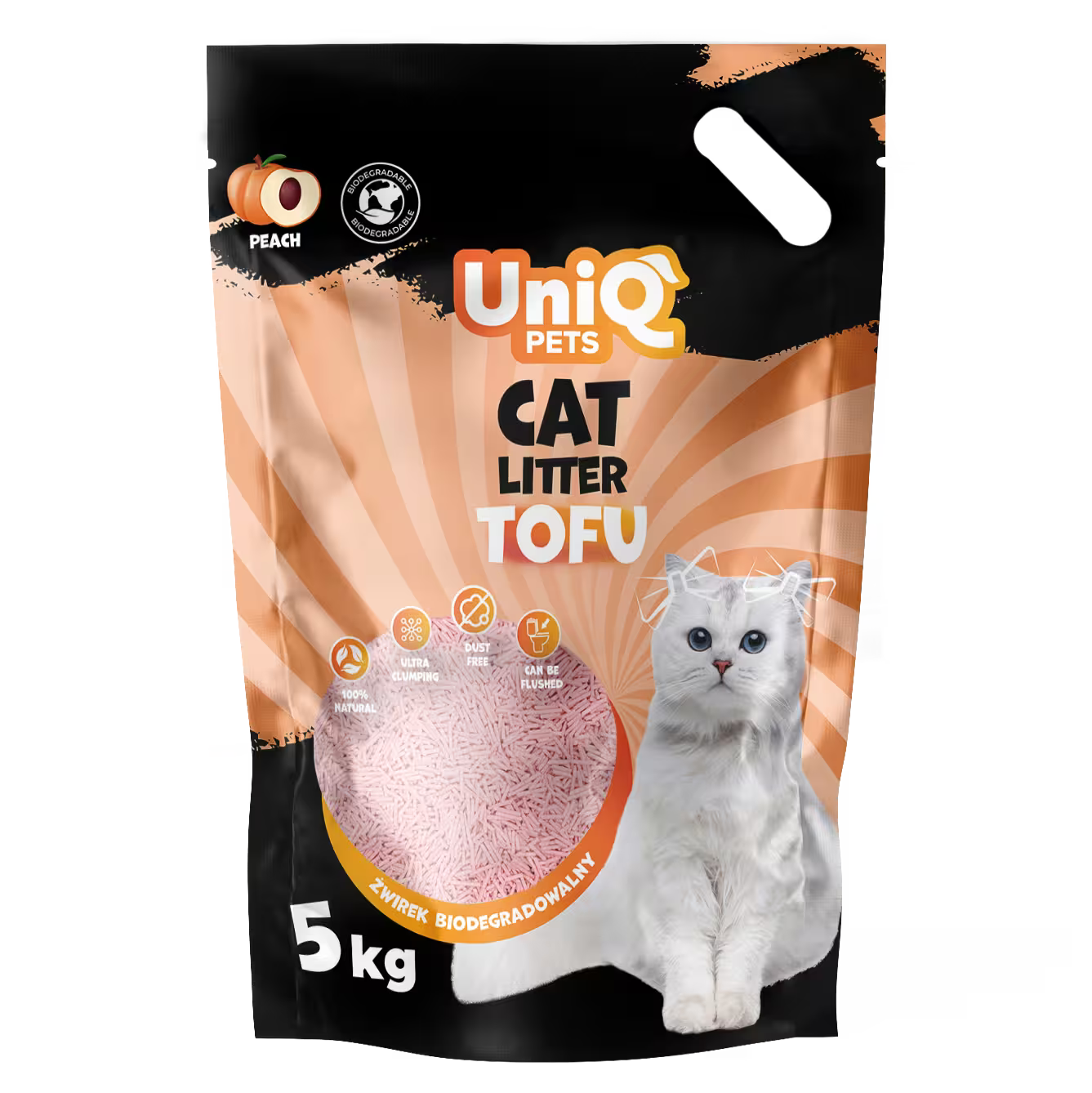 UniQ Tofu biorazgradivi posip za mačke BRESKVA