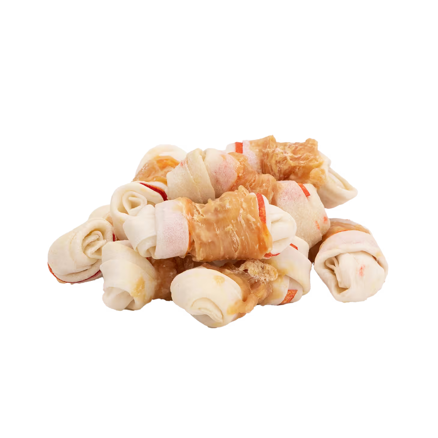 UniQ poslastice za pse, 500g, vezana kost od sirove kože sa rolnicama od piletine (7cm)