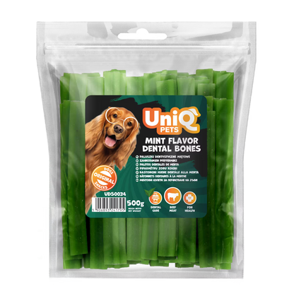 UniQ poslastice za pse, 500g, dentalne kosti sa ukusom mente