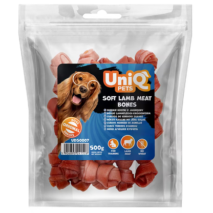 UniQ poslastice za pse, 500g, kosti od jagnjetine
