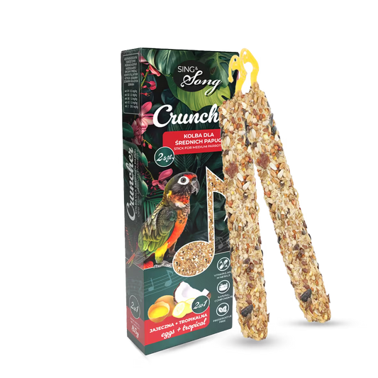 SING & SONG hrskavac za papagaje srednje veličine, 85g, 2u1 jaje + tropsko voće