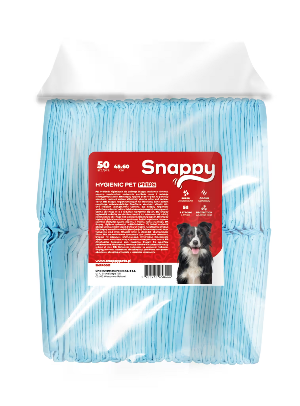 SNAPPY higijenske podloge za pse, plava, 45 x 60 cm, petoslojno upijanje