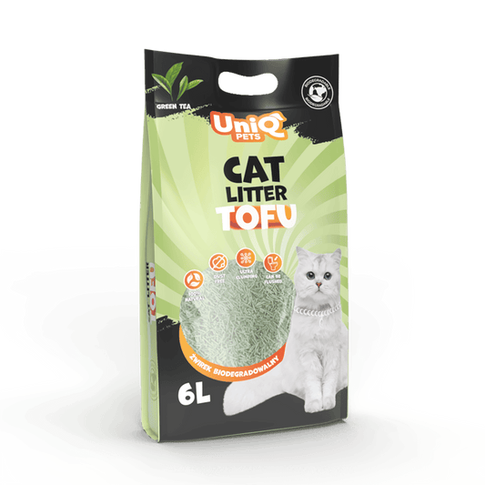 UniQ Tofu biorazgradivi posip za mačke, 2,5kg / 6L, zeleni čaj