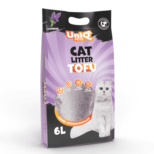 UniQ Tofu biorazgradivi posip za mačke, 2,5kg / 6L, lavanda