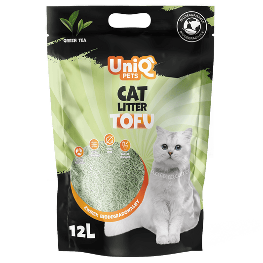 UniQ Tofu biorazgradivi posip za mačke, 5kg / 12L, zeleni čaj
