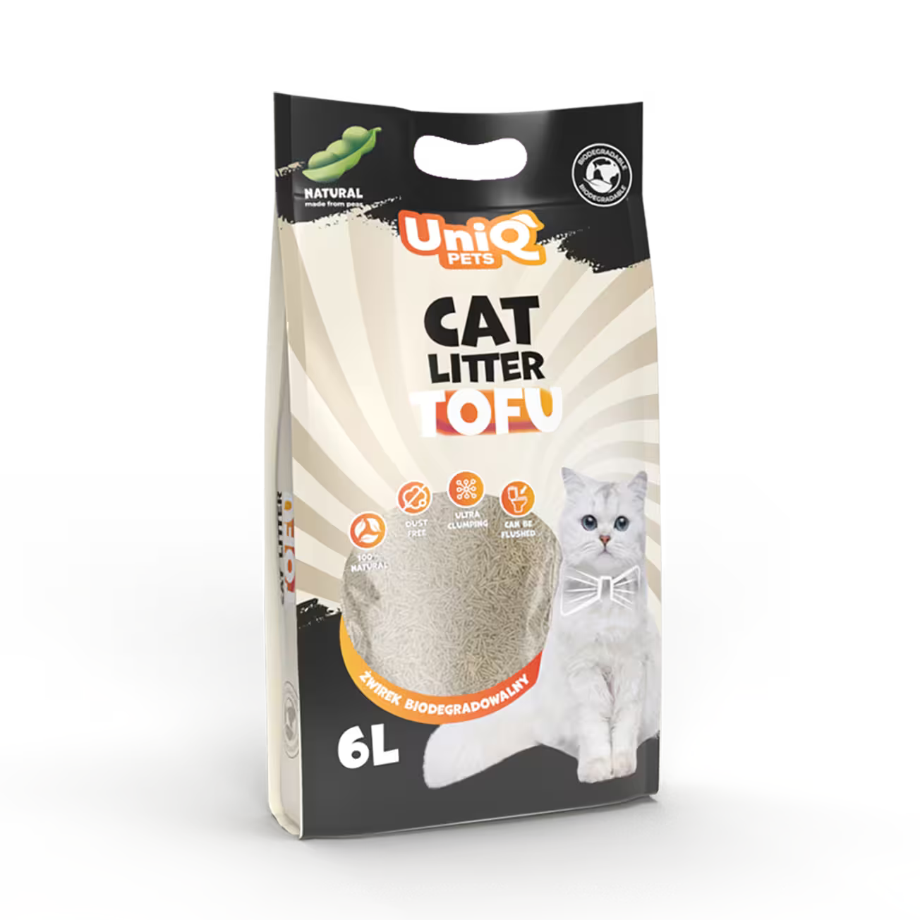 UniQ Tofu biorazgradivi posip za mačke PRIRODAN
