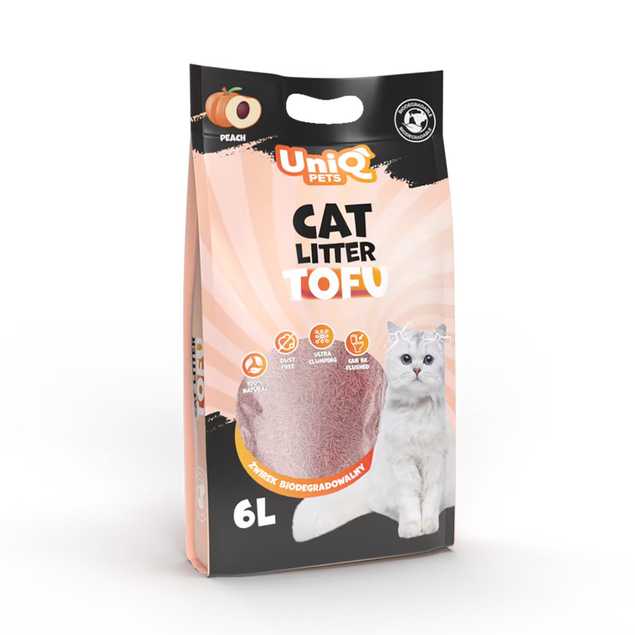 UniQ Tofu biorazgradivi posip za mačke BRESKVA