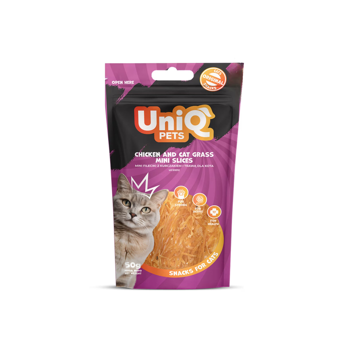 UniQ trakice od piletine i mačje trave za mačke, 50 g, protiv dlakavih kuglica
