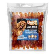 UniQ priboljški za psa, 500 g, račje rolice s sladkim krompirjem