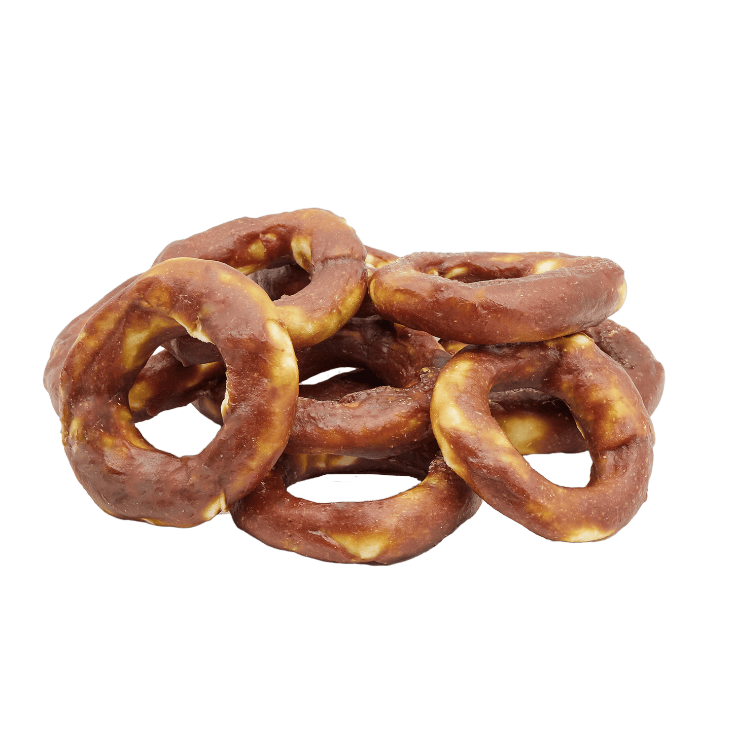 UniQ poslastice za pse, 500g, pačetina na prstenovima od sirove kože, 10 cm