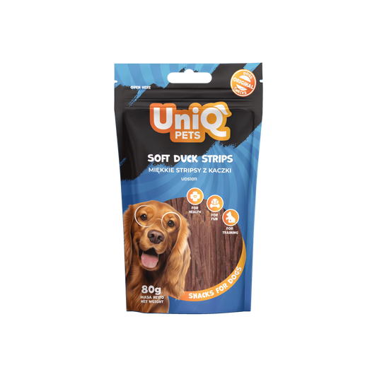 UniQ mekane trakice od zečetine za pse, 80 g, hipoalergena poslastica za trening