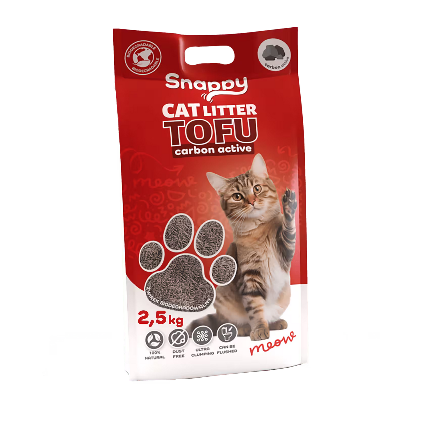 SNAPPY Tofu biorazgradiv posip, 2,5kg / 6L (Aktivni ugalj)