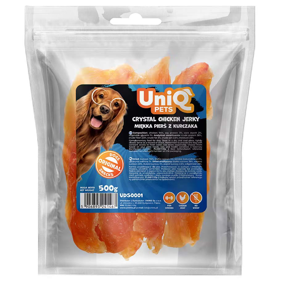 UniQ poslastice za pse, sušena piletina