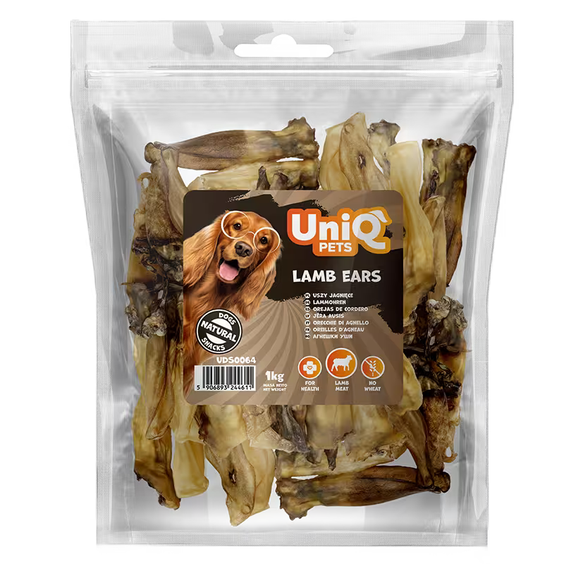 UniQ poslastice za psa, jagnjeće uši