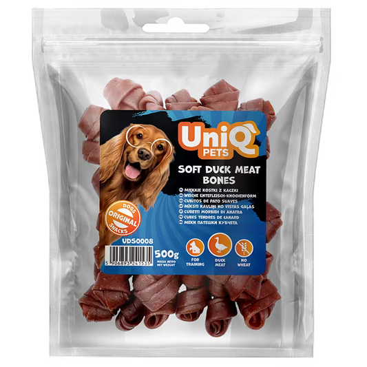 UniQ poslastice za pse, 500g, kosti od pačetine