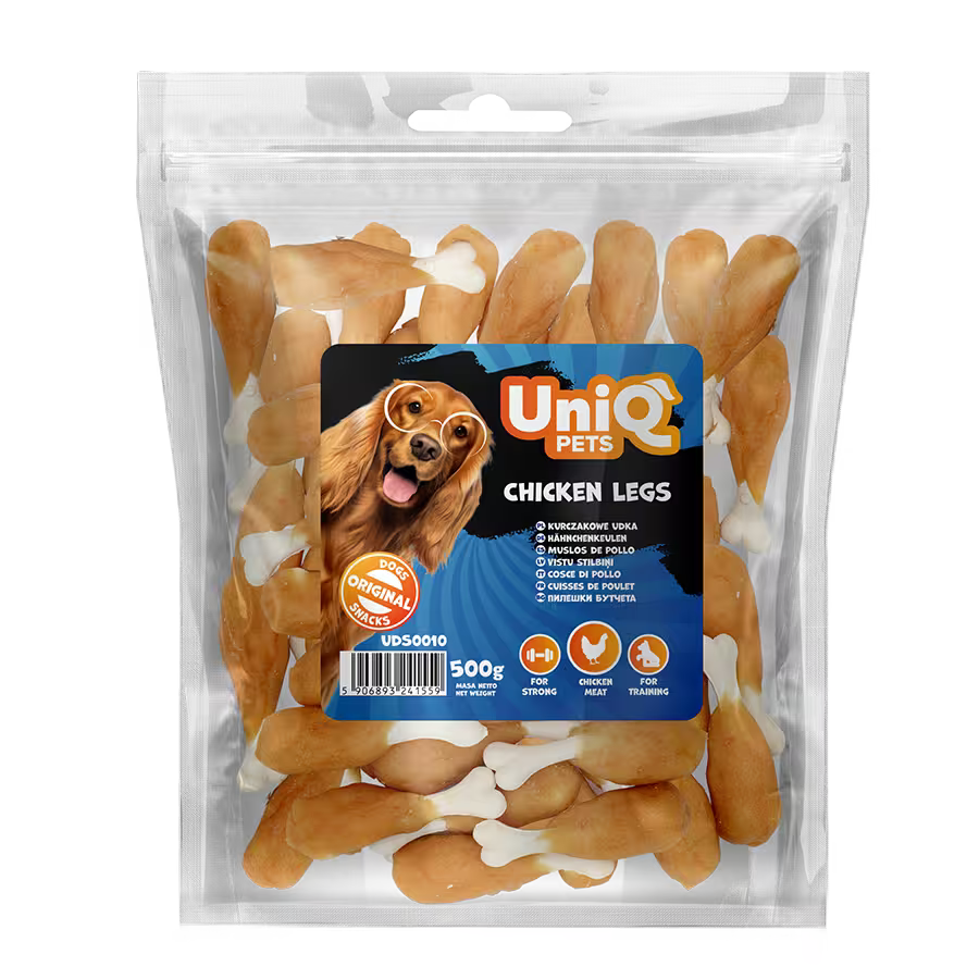 UniQ poslastice za psa, 500g, pileće noge