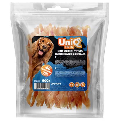 UniQ poslastice za pse, 500g, spirali od piletine