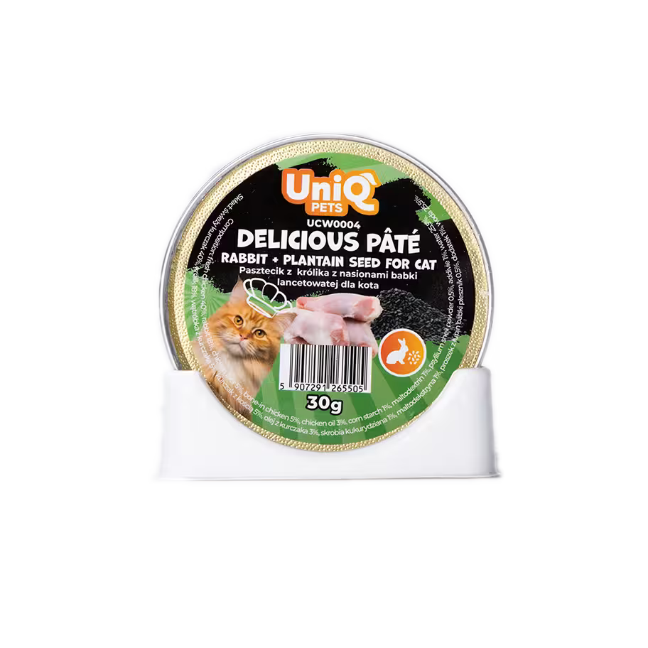 UniQ vlažna hrana za mačke, 30g×8kom, pašteta sa zečetinom i semenom bokvice