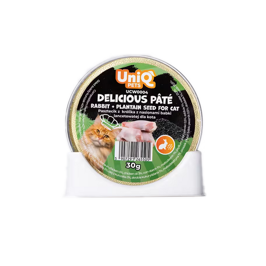 UniQ vlažna hrana za mačke, 30g×8kom, pašteta sa zečetinom i semenom bokvice