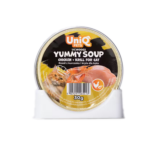 UniQ vlažna hrana za mačke, 30g×8kom, supa sa piletinom i krilom