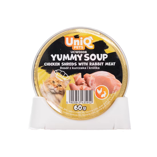 UniQ vlažna hrana za mačke, 60g×6kom, supa sa piletinom i zečetinom