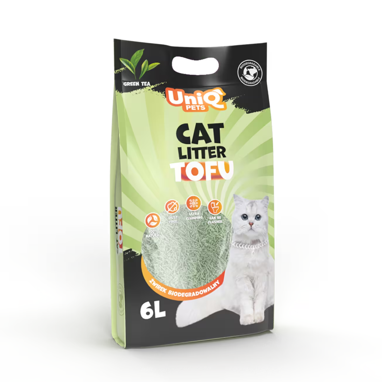 UniQ Tofu biorazgradivi posip za mačke ZELENI ČAJ