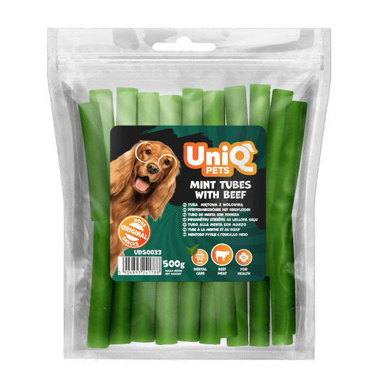 UniQ poslastice, 500g, cevi sa mentom i govedinom