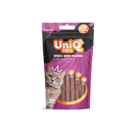 UniQ poslastice za mačke, 50g, štapići sa taurinom