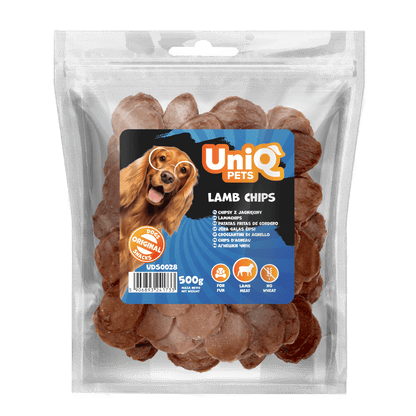 UniQ poslastice za psa, 500 g, čips od jagnjetine