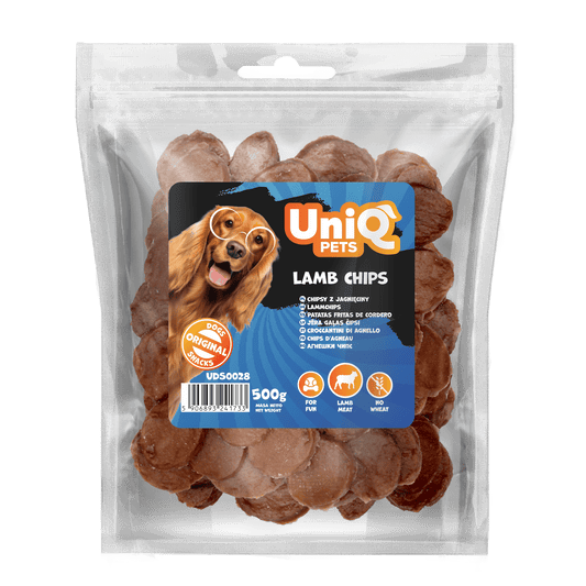 UniQ poslastice za psa, 500 g, čips od jagnjetine