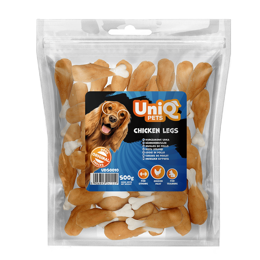 UniQ poslastice za psa, 500 g, pileće noge