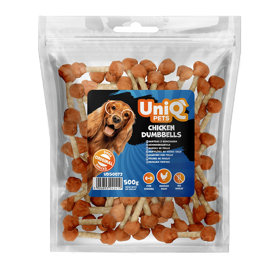 UniQ poslastice za psa, 500 g, pileći tegići