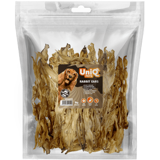 UniQ poslastice za psa, 1 kg, zečje uši