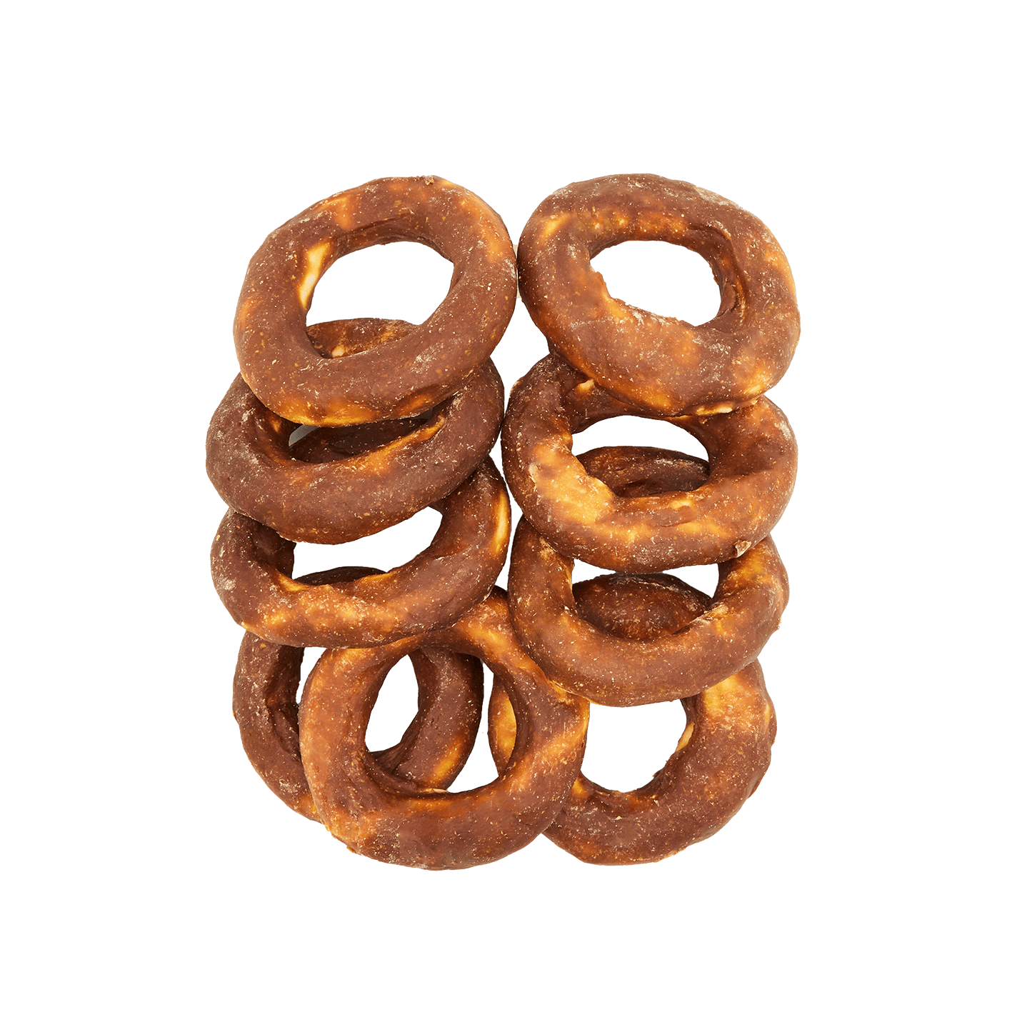 UniQ poslastice za pse, 500 g, jagnjetina na kolutovima od sirove kože (10 cm)
