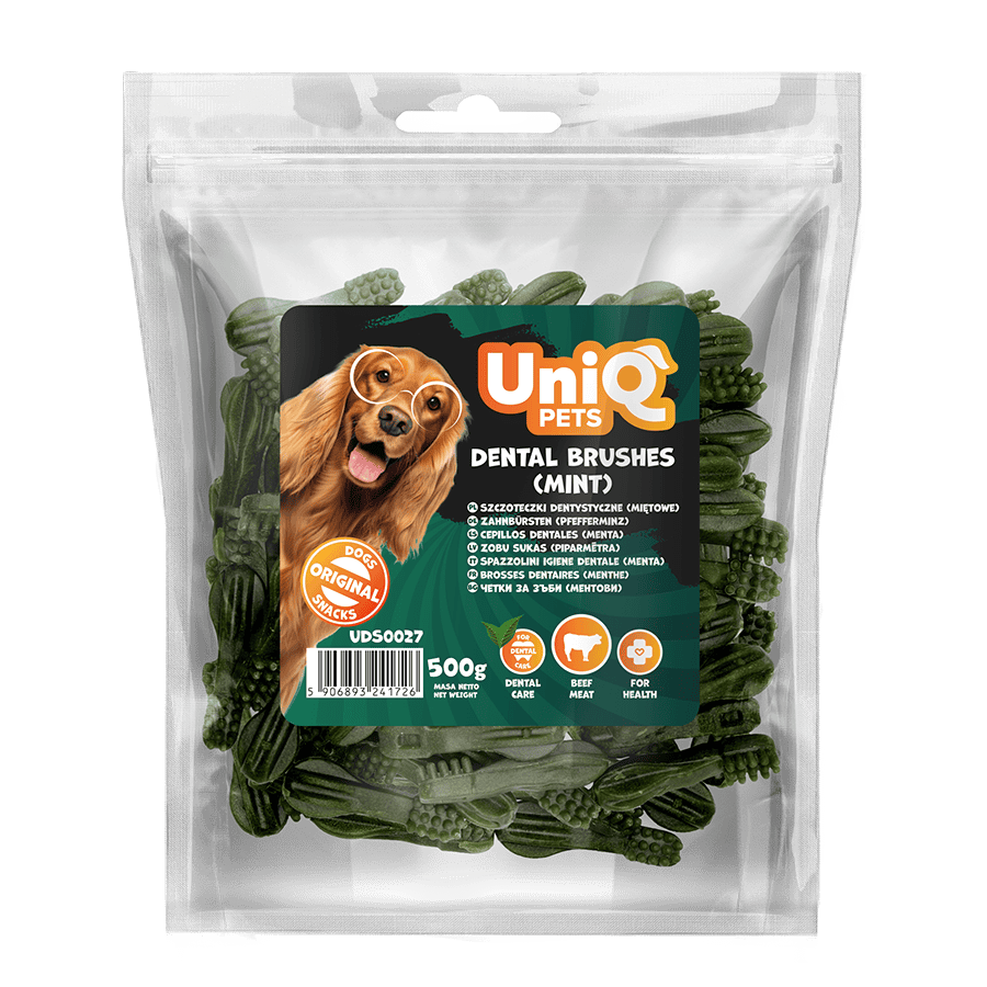 UniQ poslastice za pse, 500 g, dentalne četkice (menta)