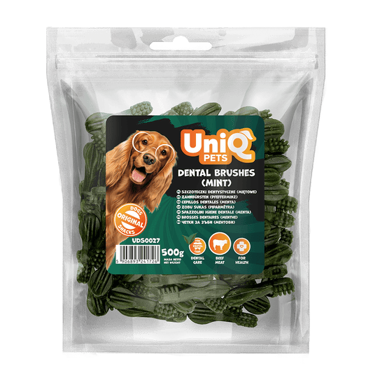 UniQ poslastice za pse, 500 g, dentalne četkice (menta)