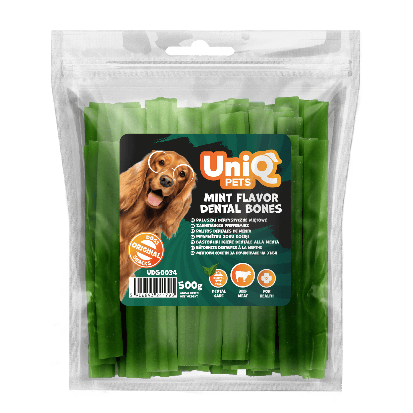 UniQ poslastice za pse, 500g, dentalne kosti sa ukusom mente