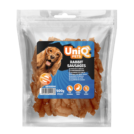 UniQ poslastice za pse, 500g, kobasice sa zečetinom