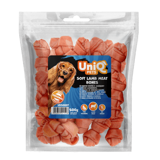 UniQ poslastice za pse, 500g, mekane kosti od jagnjećeg mesa