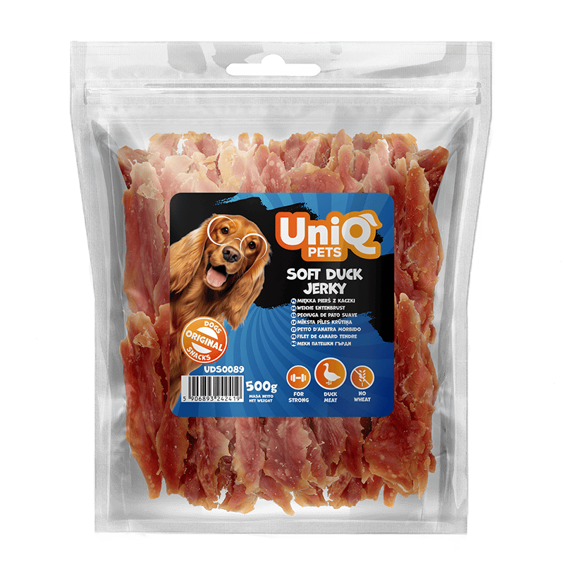 UniQ poslastice za pse, 500g, sušena pačetina