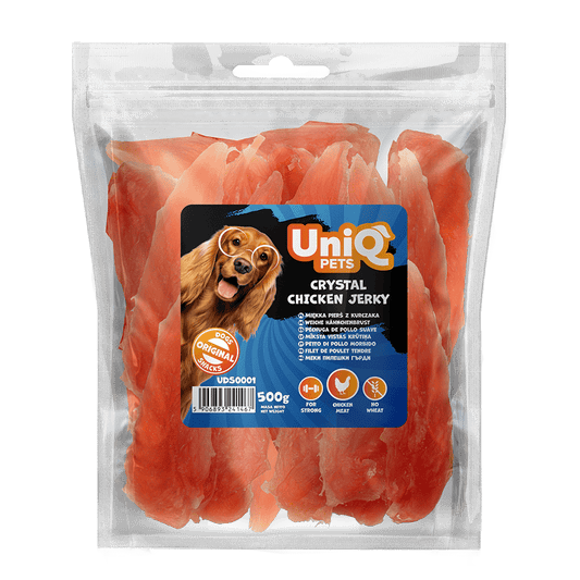 UniQ poslastice za pse, 500 g, sušena piletina