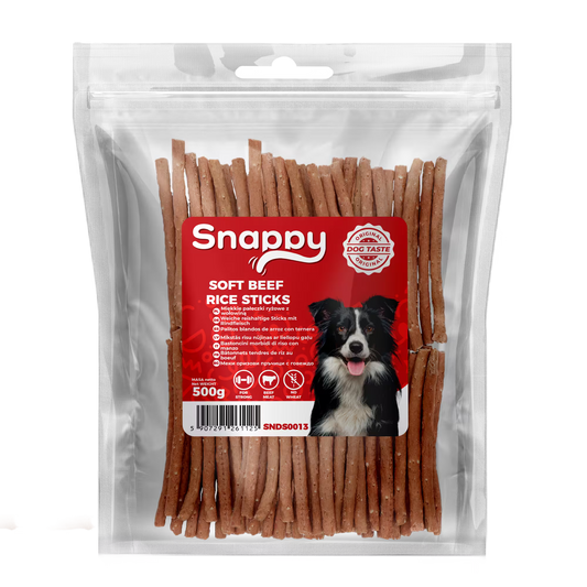 SNAPPY poslastice za pse, 500g, štapići od govedine i pirinča
