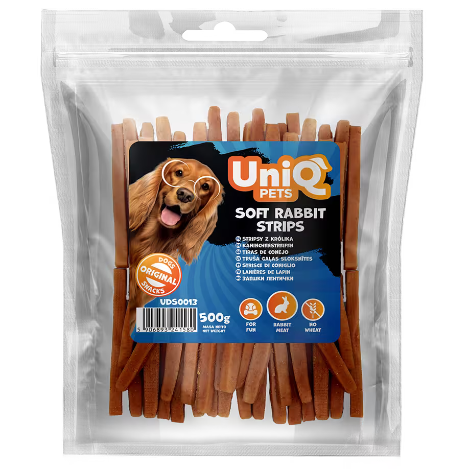 UniQ poslastice za pse, trakice od zečetine