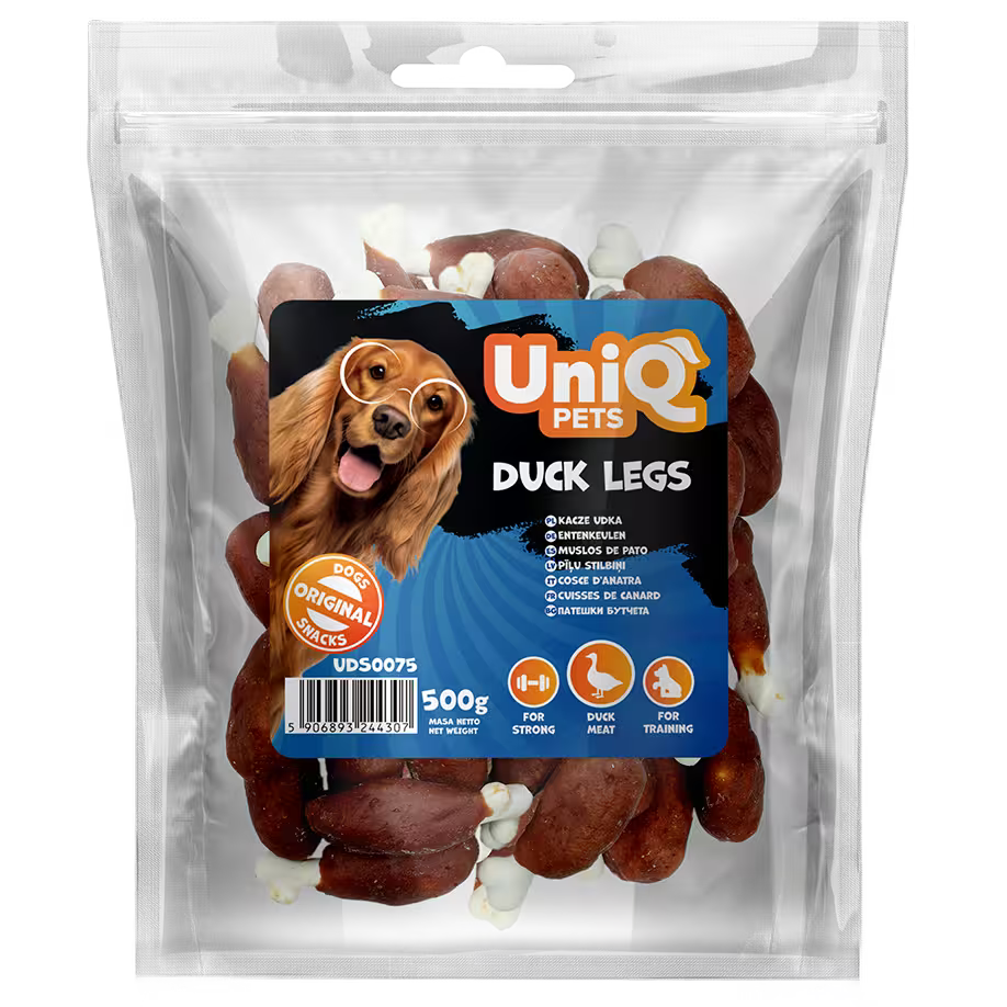 UniQ poslastice za psa, 500 g, pačje noge