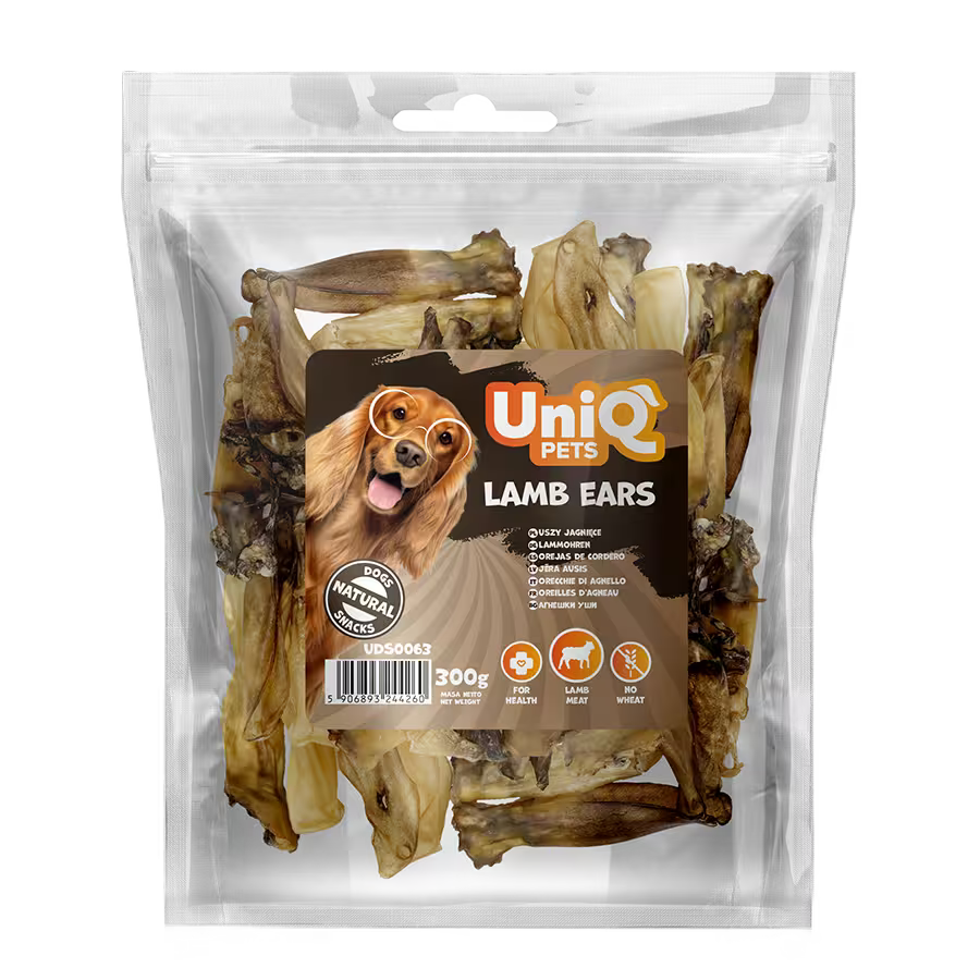 UniQ poslastice za psa, jagnjeće uši